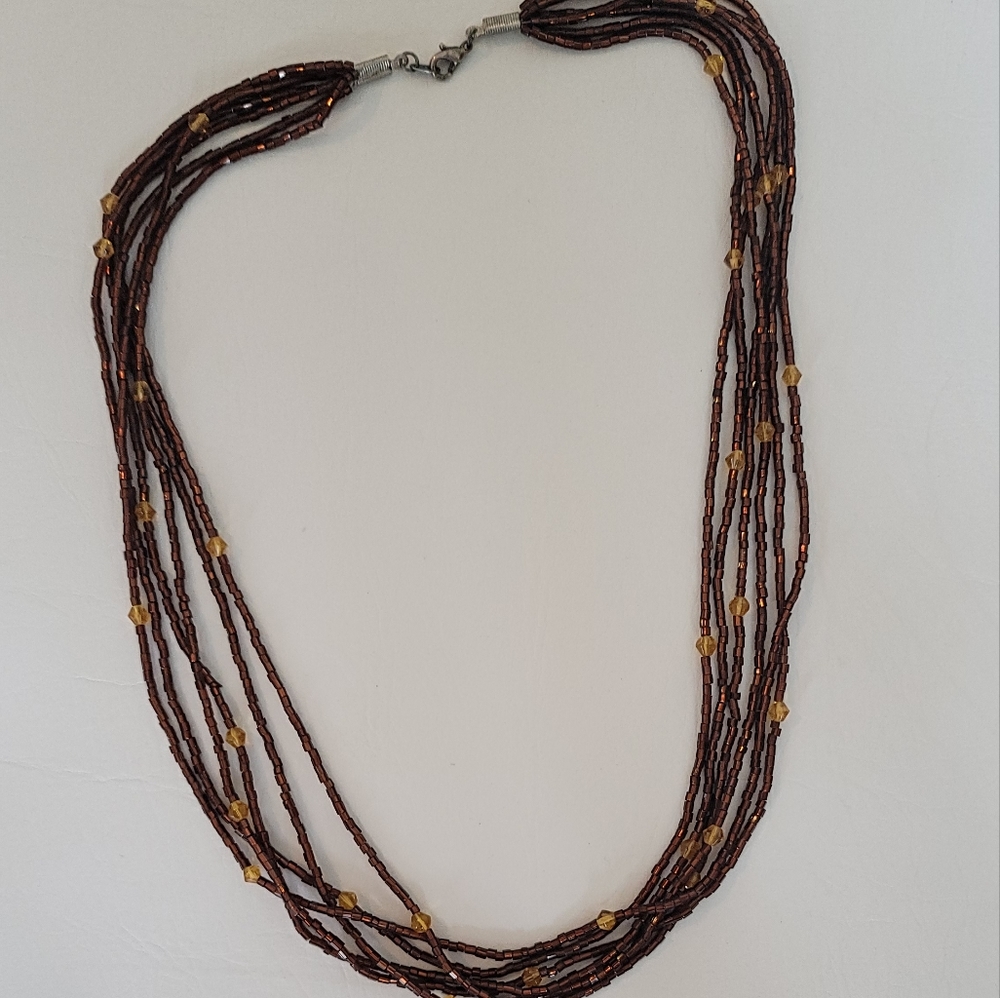 Handbeaded crystal and glass necklace